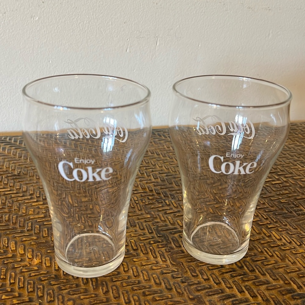 VTG Coca-Cola glasses, set of 2, 5”T